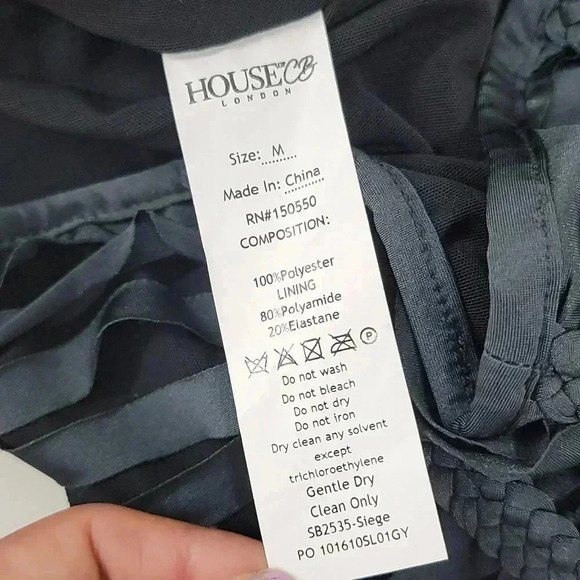 Siege' Charcoal Grey Laser Cut Braided Dress - House of CB - Picture 13 of 13